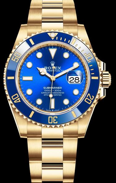 Réplique Montres Rolex Submariner Oyster Perpetual Date Or jaune 18 carats 41mm 126618 Examen